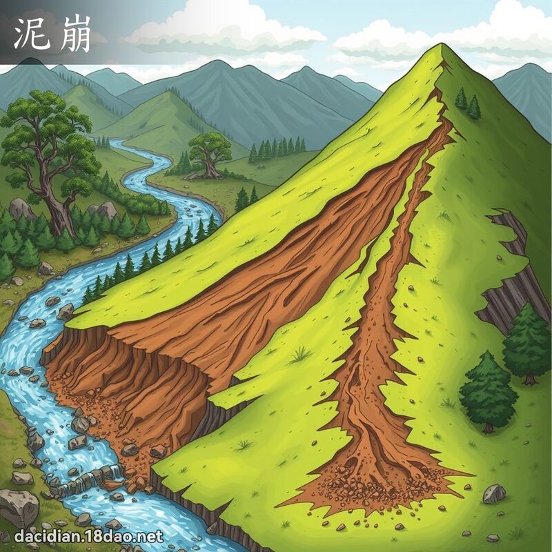 泥崩 - 國語大辭典配圖
