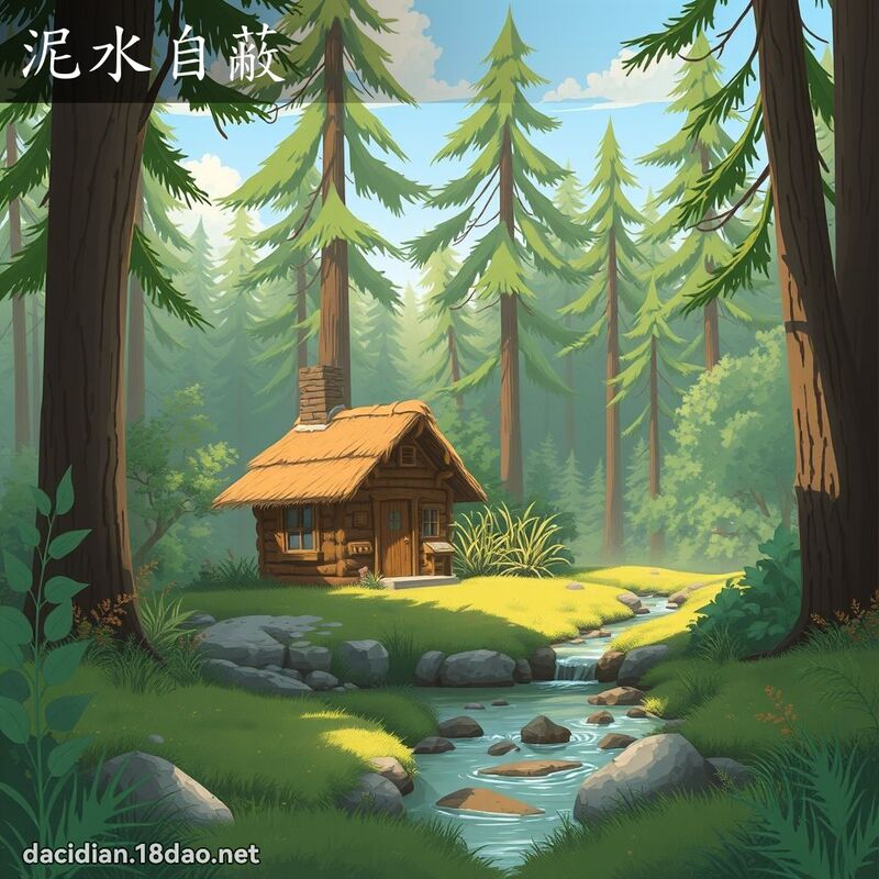 泥水自蔽 - 国语大辞典配图