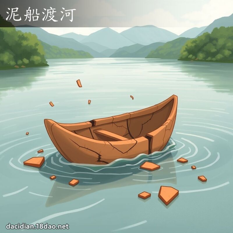 泥船渡河 - 国语大辞典配图