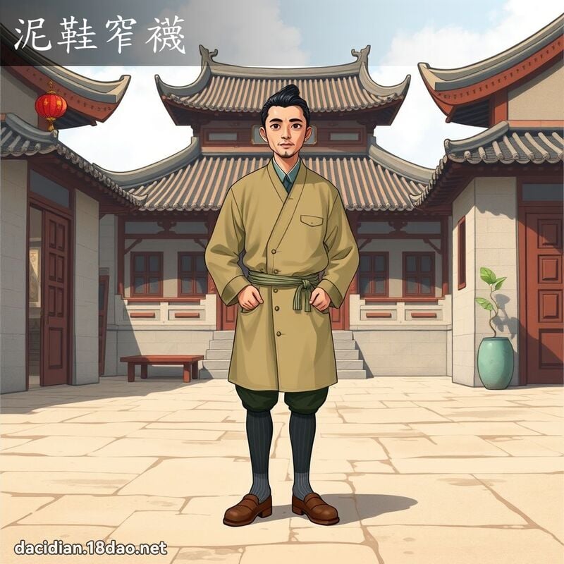 泥鞋窄袜 - 国语大辞典配图