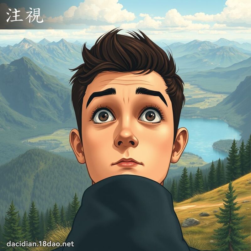 注視 - 國語大辭典配圖