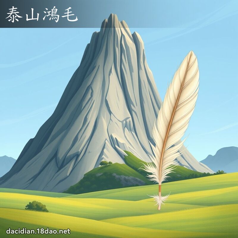 泰山鴻毛 - 國語大辭典配圖