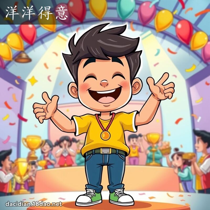 洋洋得意 - 國語大辭典配圖