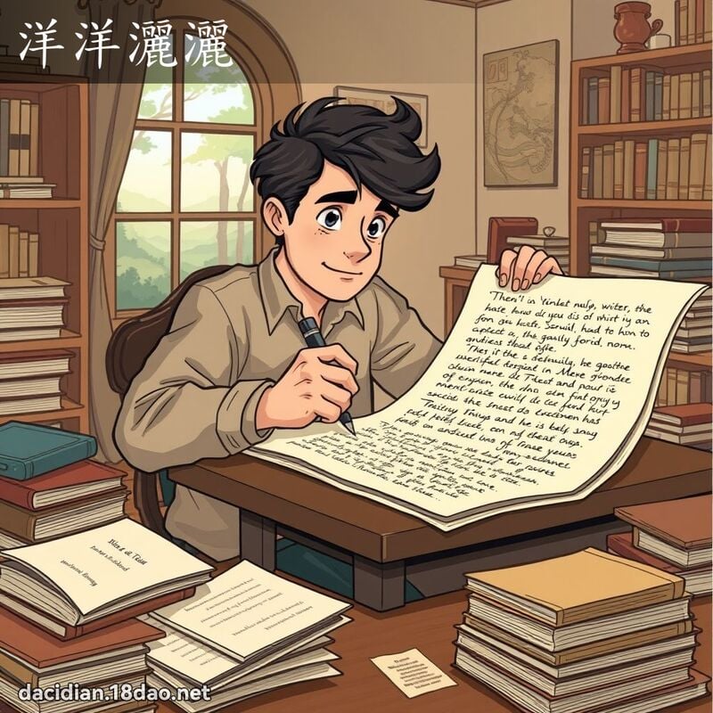 洋洋洒洒 - 国语大辞典配图