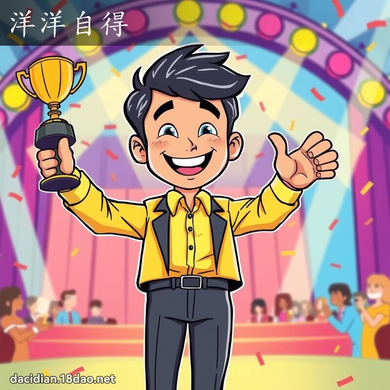洋洋自得 - 國語大辭典配圖