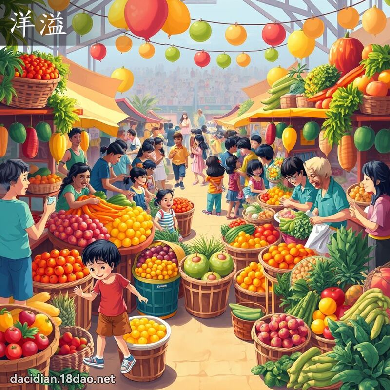 洋溢 - 國語大辭典配圖