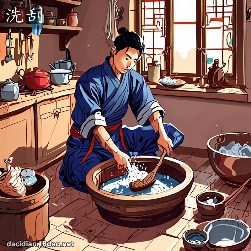 洗刮 - 国语大辞典配图