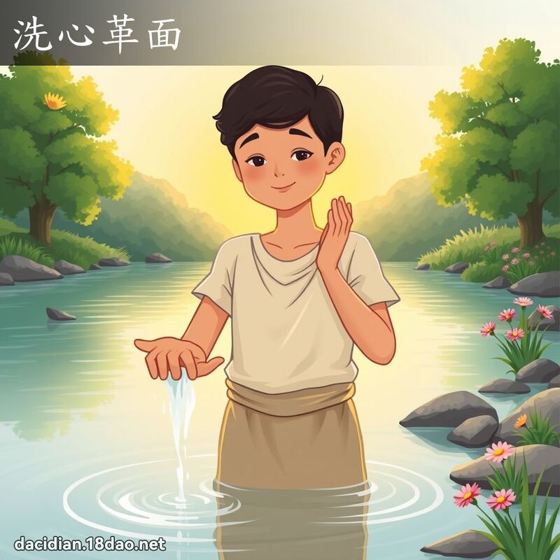 洗心革面 - 國語大辭典配圖