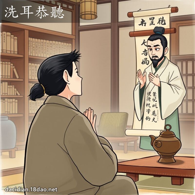 洗耳恭听 - 国语大辞典配图