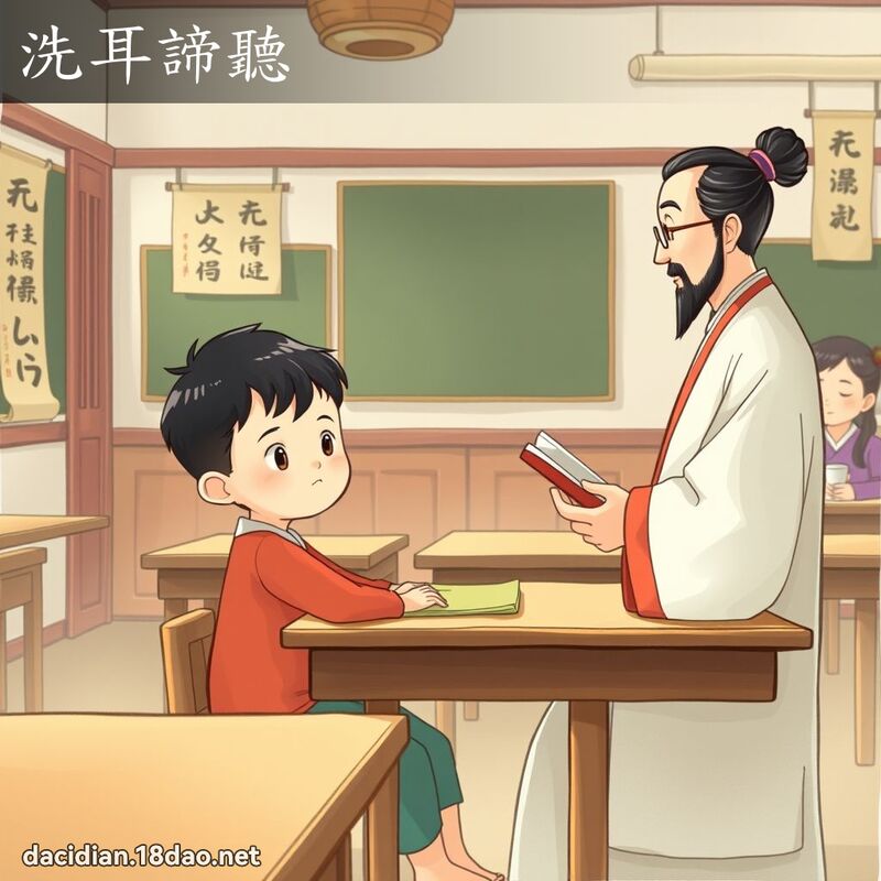 洗耳諦聽 - 國語大辭典配圖
