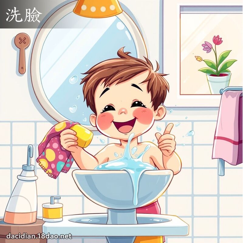 洗臉 - 國語大辭典配圖