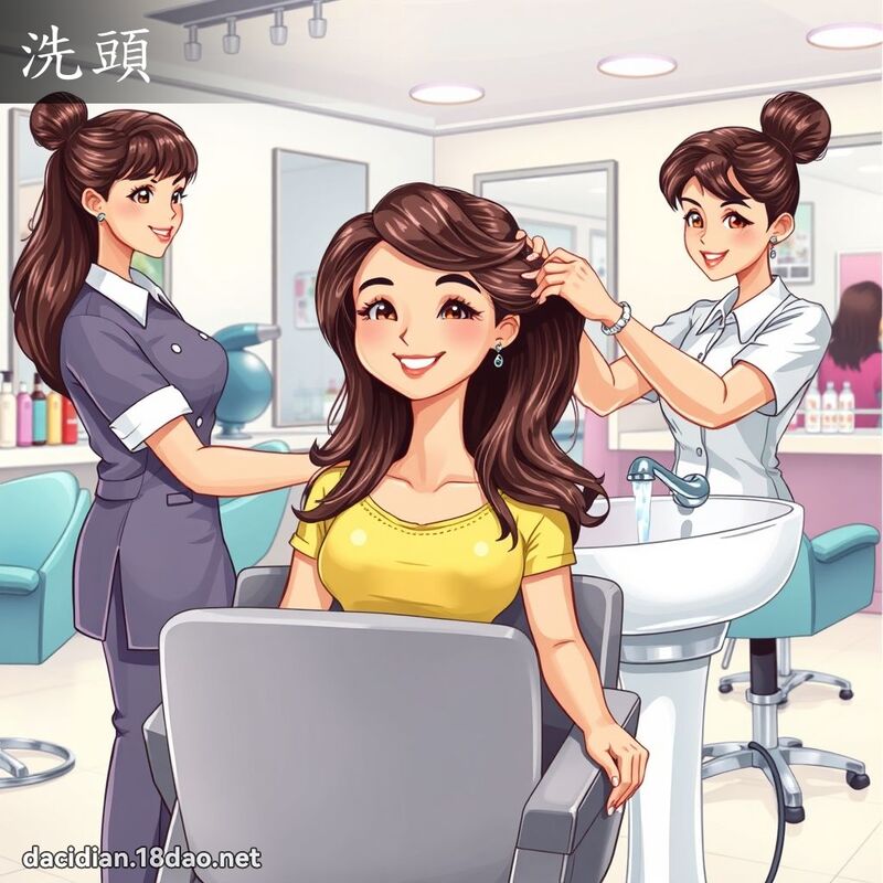 洗头 - 国语大辞典配图