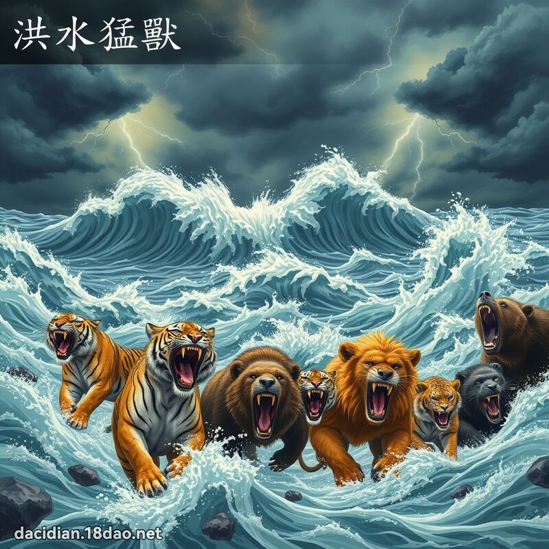 洪水猛兽 - 国语大辞典配图