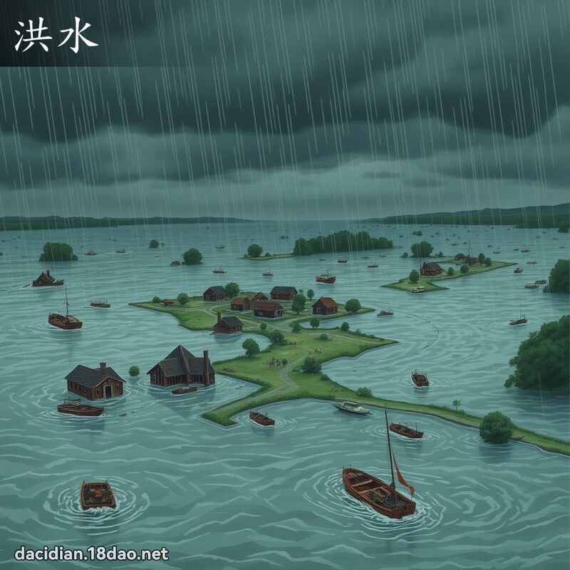 洪水 - 国语大辞典配图