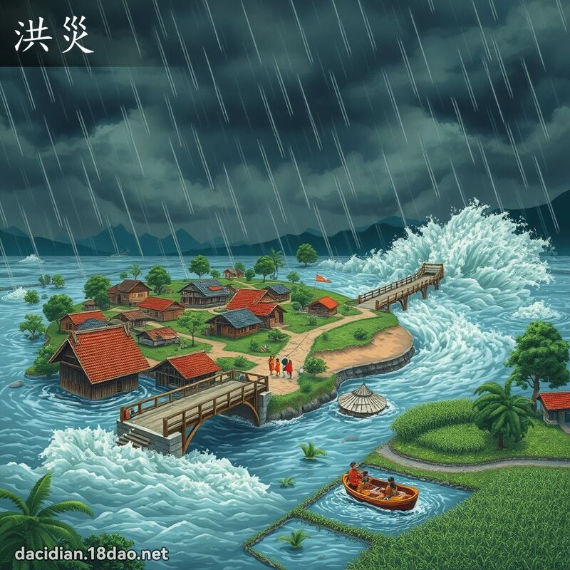 洪災 - 國語大辭典配圖