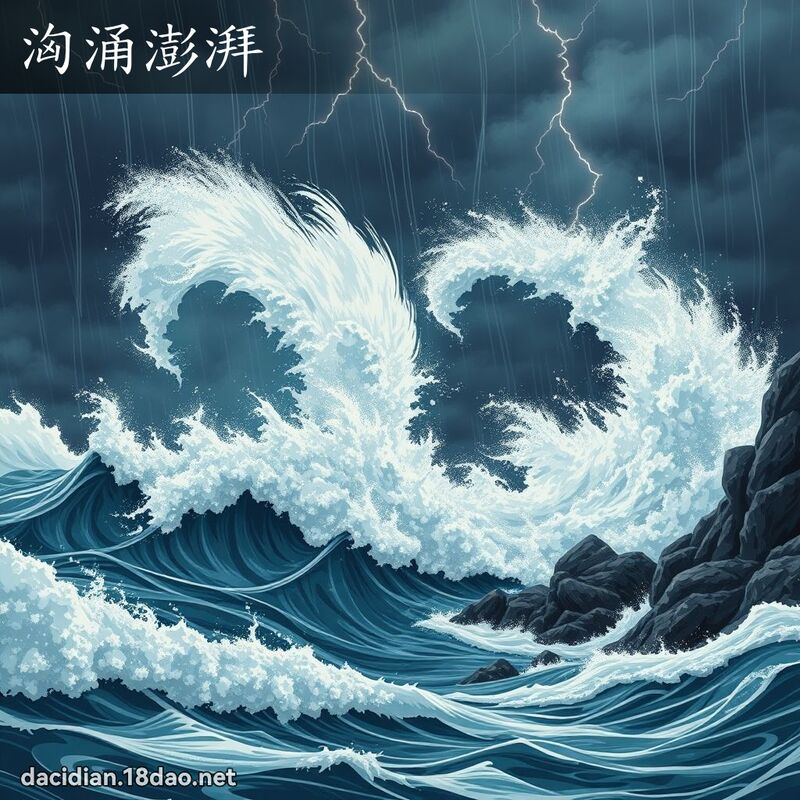 汹涌澎湃 - 国语大辞典配图