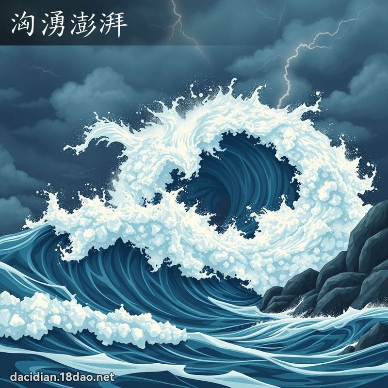 洶湧澎湃 - 國語大辭典配圖
