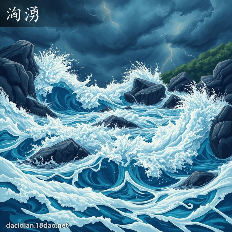 洶湧 - 國語大辭典配圖