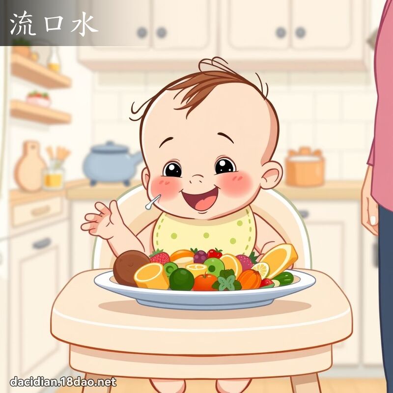 流口水 - 国语大辞典配图