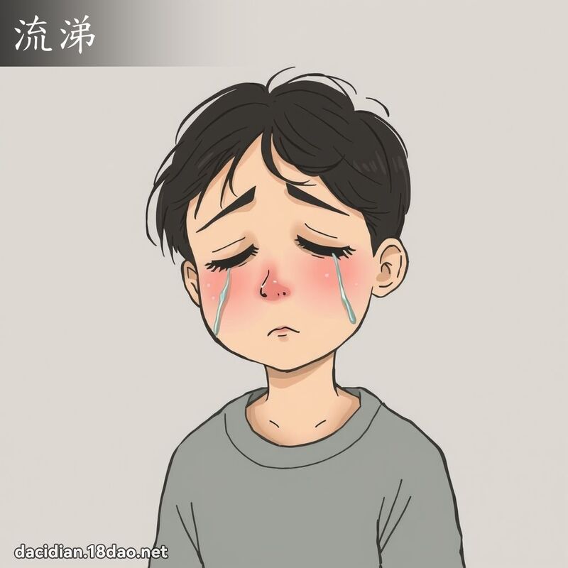 流涕 - 國語大辭典配圖
