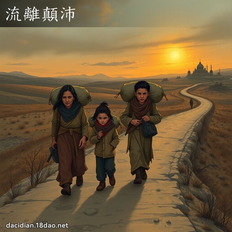 流離顛沛 - 國語大辭典配圖