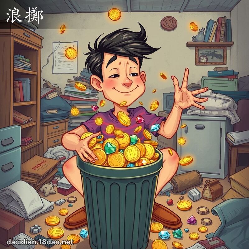 浪掷 - 国语大辞典配图