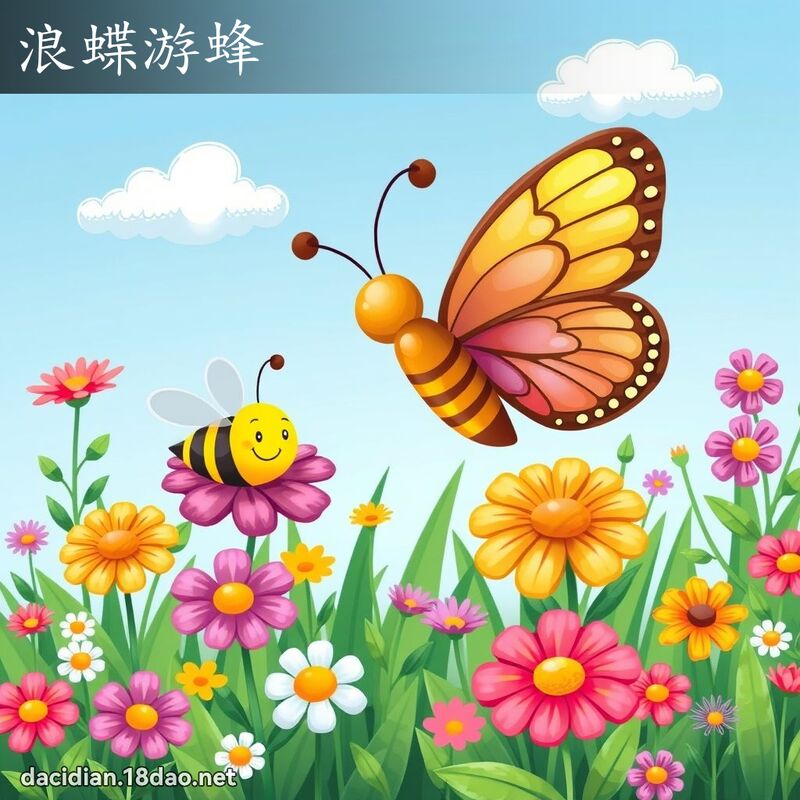 浪蝶游蜂 - 国语大辞典配图