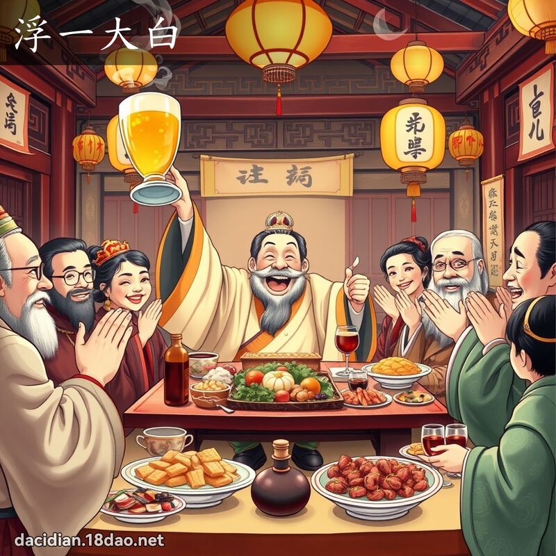 浮一大白 - 国语大辞典配图