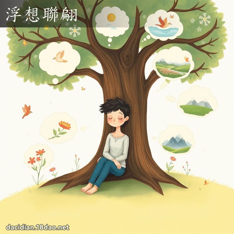 浮想聯翩 - 國語大辭典配圖