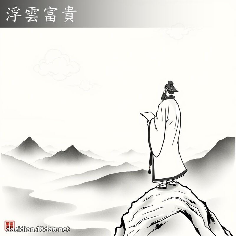 浮雲富貴 - 國語大辭典配圖