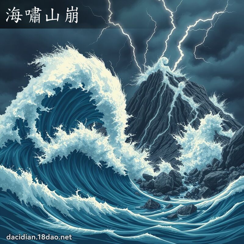 海啸山崩 - 国语大辞典配图