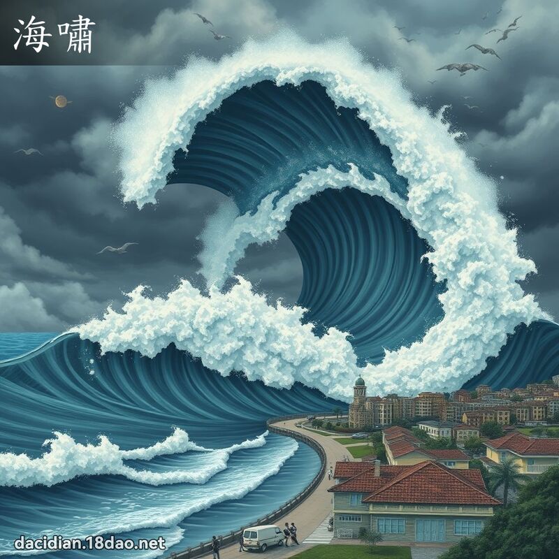 海嘯 - 國語大辭典配圖