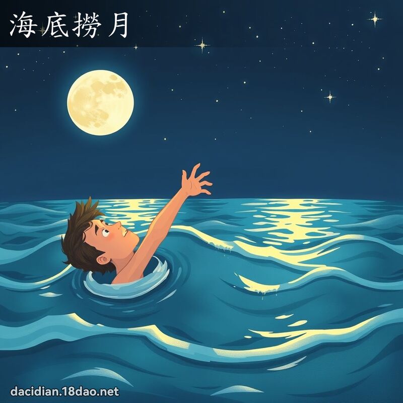 海底撈月 - 國語大辭典配圖