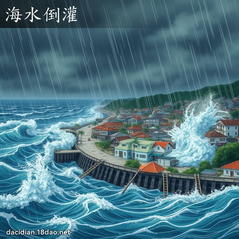 海水倒灌 - 国语大辞典配图