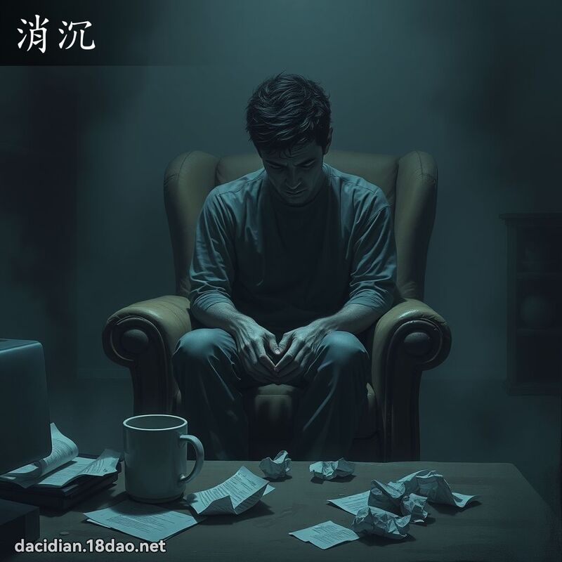消沉 - 國語大辭典配圖