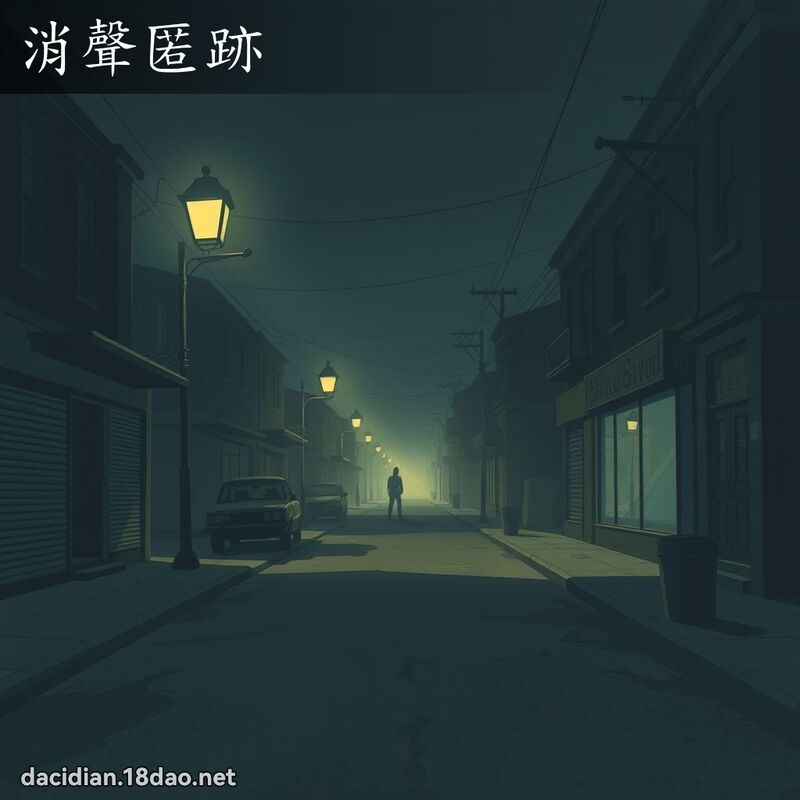 消聲匿跡 - 國語大辭典配圖