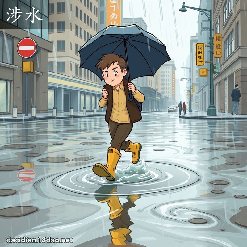 涉水 - 国语大辞典配图