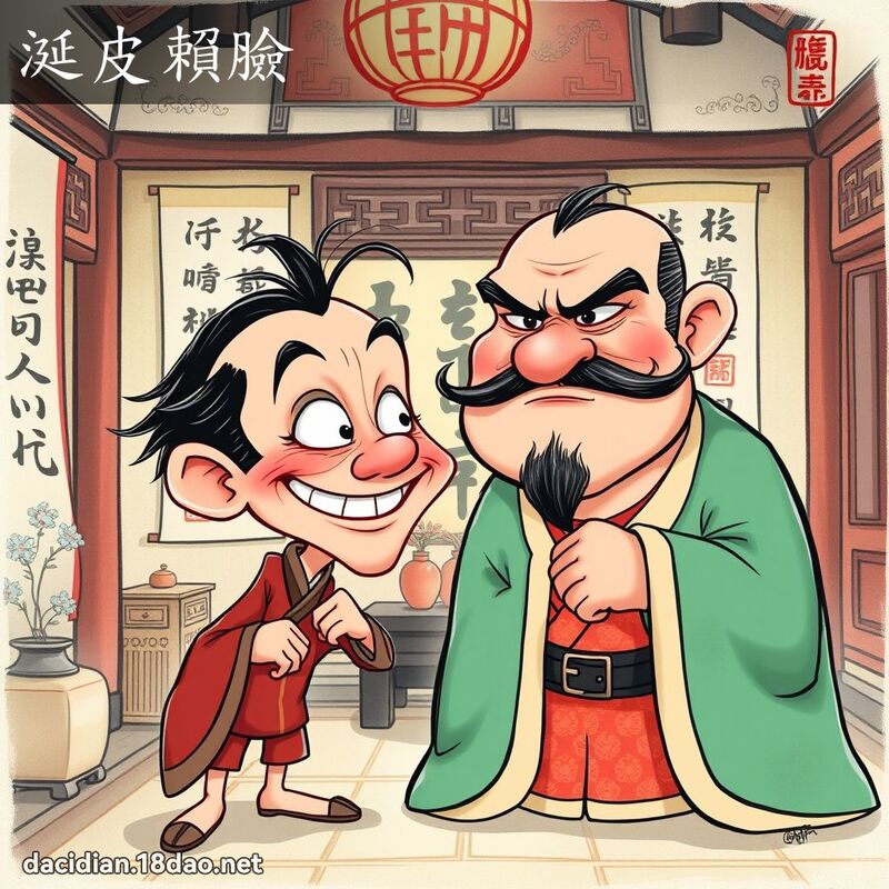 涎皮賴臉 - 國語大辭典配圖