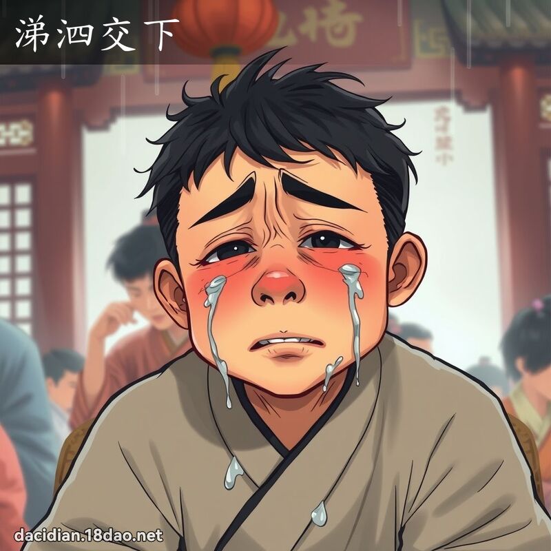 涕泗交下 - 國語大辭典配圖