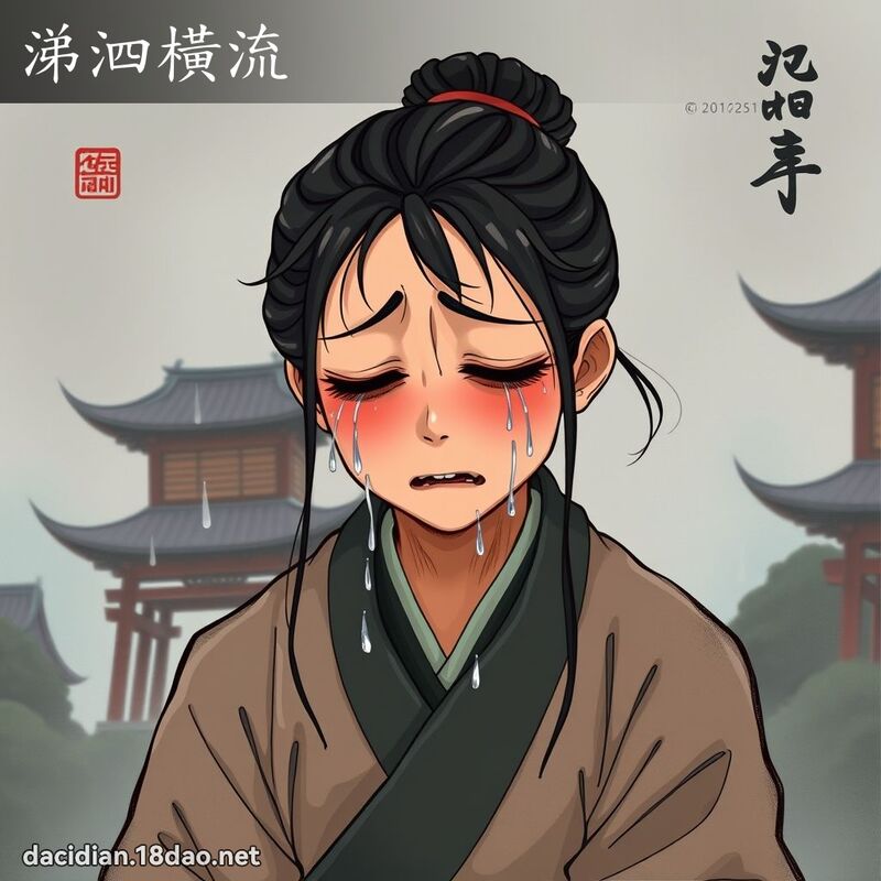 涕泗横流 - 国语大辞典配图
