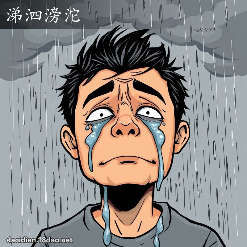 涕泗滂沱 - 国语大辞典配图