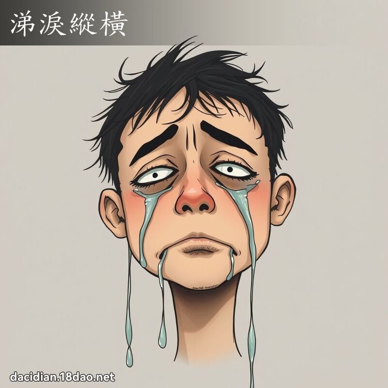 涕淚縱橫 - 國語大辭典配圖