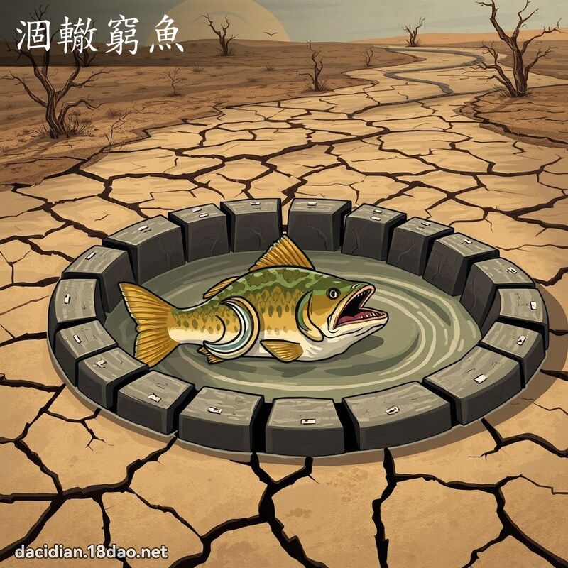 涸辙穷鱼 - 国语大辞典配图
