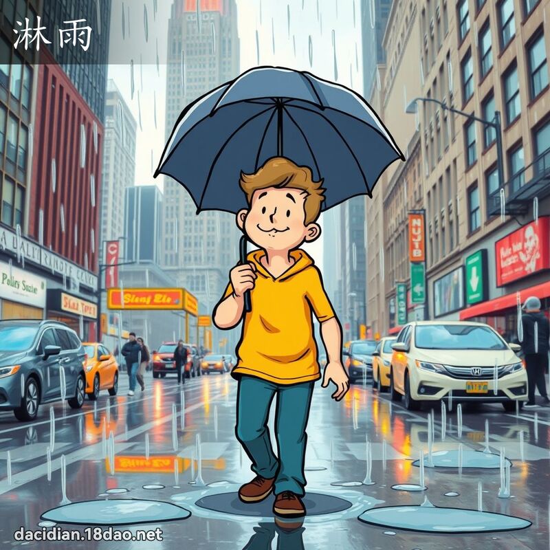 淋雨 - 國語大辭典配圖