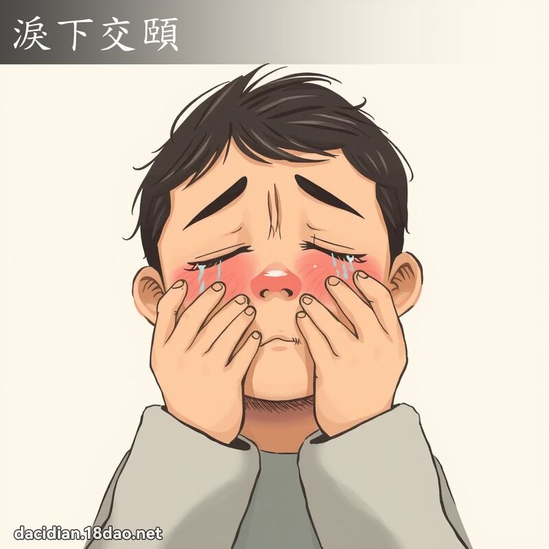 淚下交頤 - 國語大辭典配圖