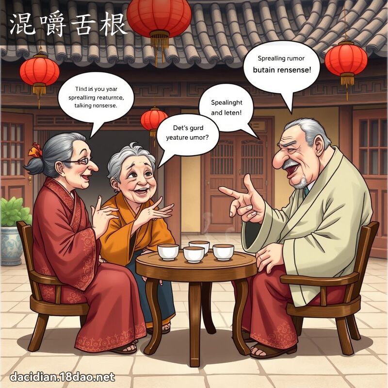 混嚼舌根 - 國語大辭典配圖
