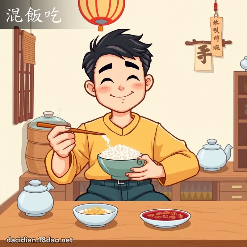 混饭吃 - 国语大辞典配图