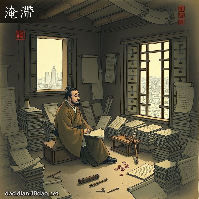 淹滯 - 國語大辭典配圖