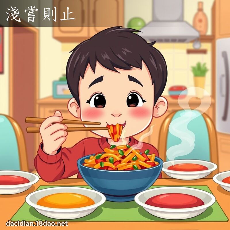 浅尝则止 - 国语大辞典配图
