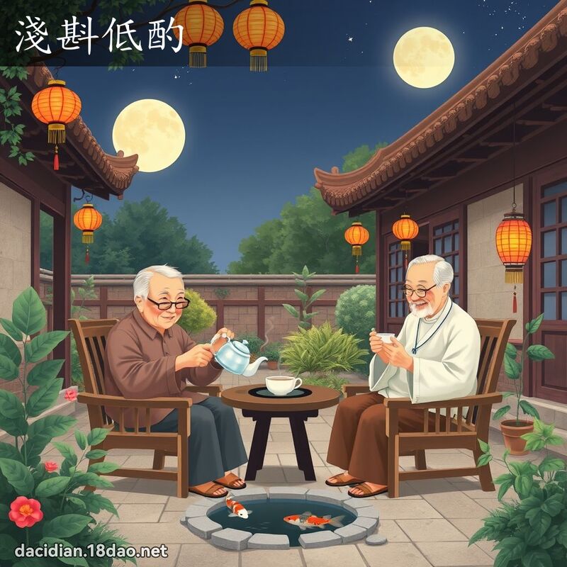 淺斟低酌 - 國語大辭典配圖